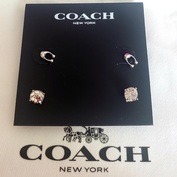 NWT Coach Signature C Stud Earrings Set - Picture 3 of 6